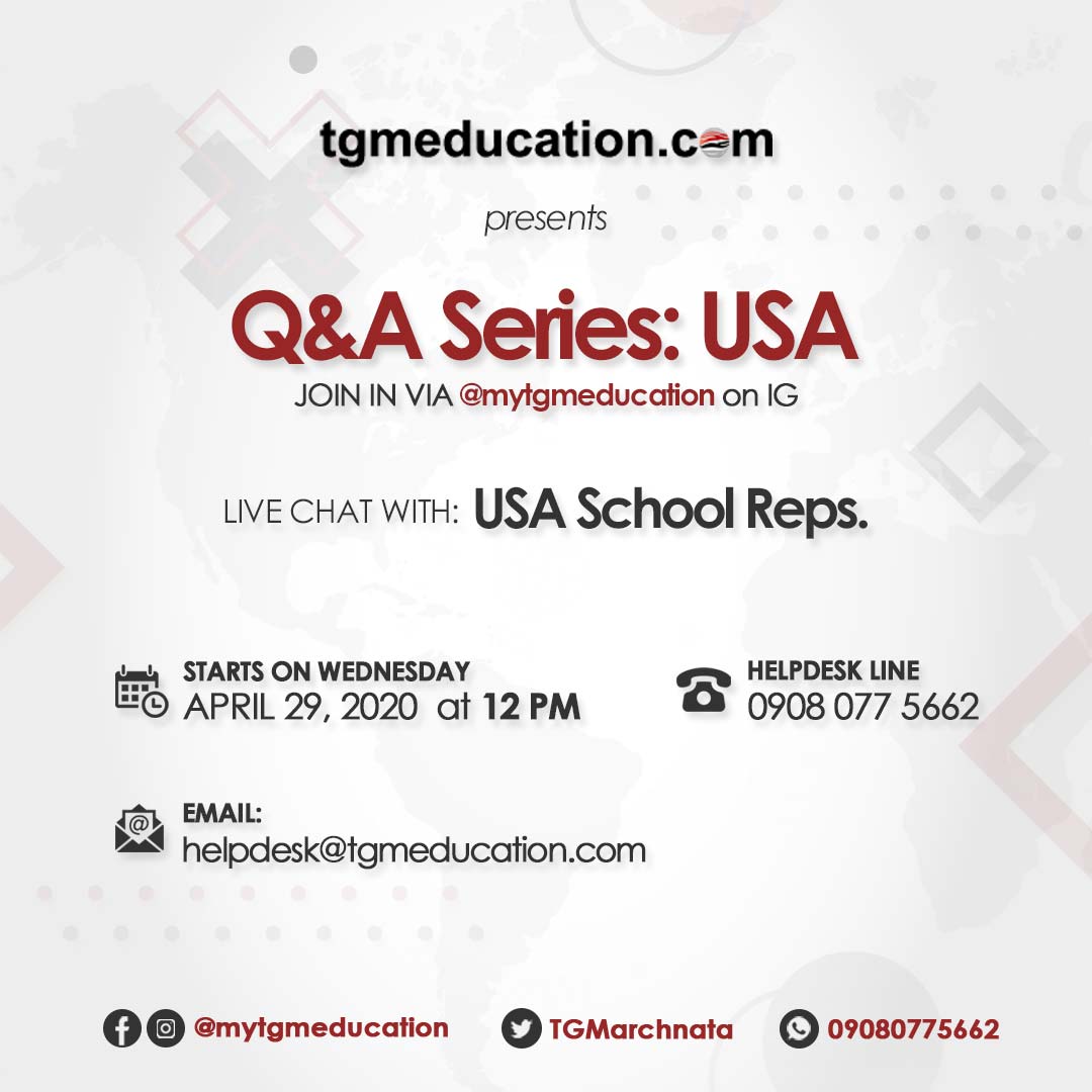 Is USA Your Preferred Study Destination? Join us on TGM Education IG Page Tomorrow